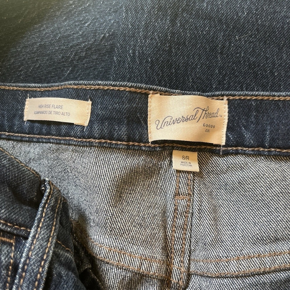 Universal Thread Women's Jeans Size 8R High Rise Flare Blue Denim New With Tags - Picture 7 of 8